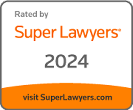 Super Lawyers 2024 badge recognizing Erin Morse for excellence in family law and legal representation.